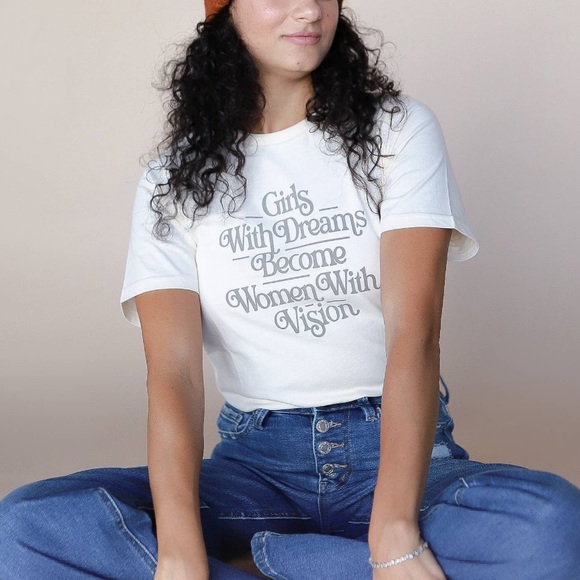 NWT White & Grey Women’s Motivational Quote Short Sleeve Tee - Picture 4 of 4